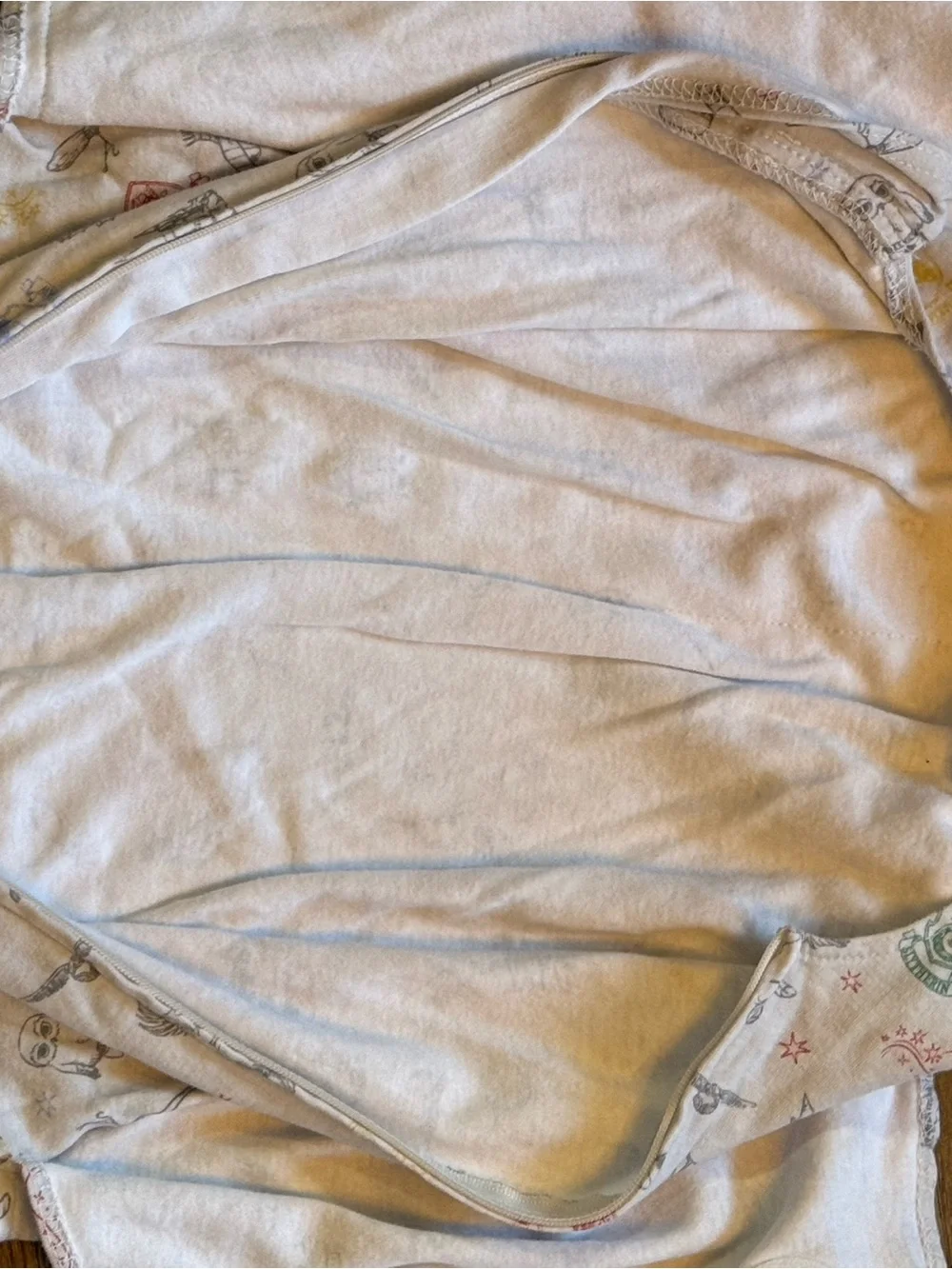 Neutral Cream Kids Pajama Sleep Sack with Multicolor Wizard Icons